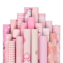 Розовая настенная бумага самоклеящаяся ПВХ водонепроницаемая настенная бумага для спальни мебель фоновая стена