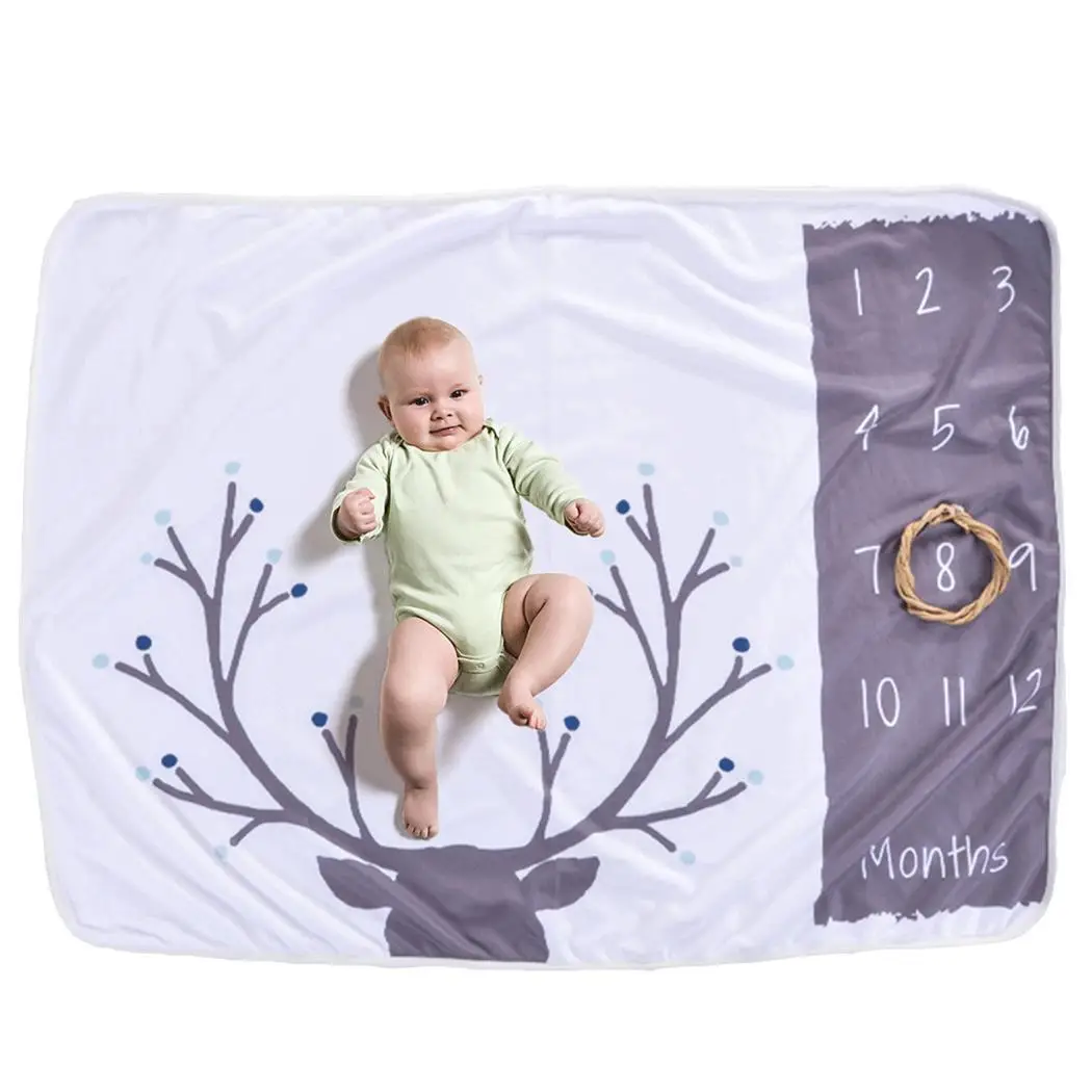 

Baby Soft Square Print Wrapping Blanket Photography Flower, Antlers, Animal, Wreath Props Blanket
