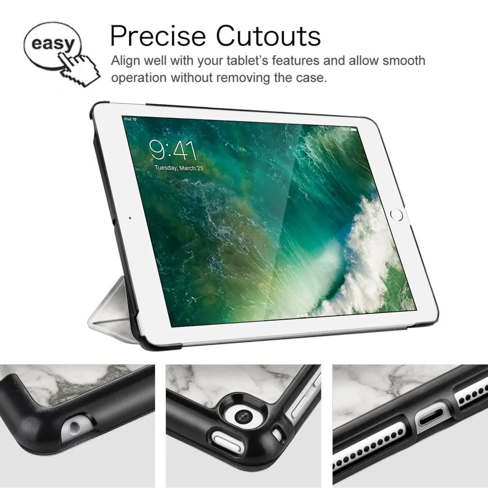 Чехол Coolaxy для iPad 2018 9 7 легкий умный тройной чехол Жесткий из искусственной кожи с