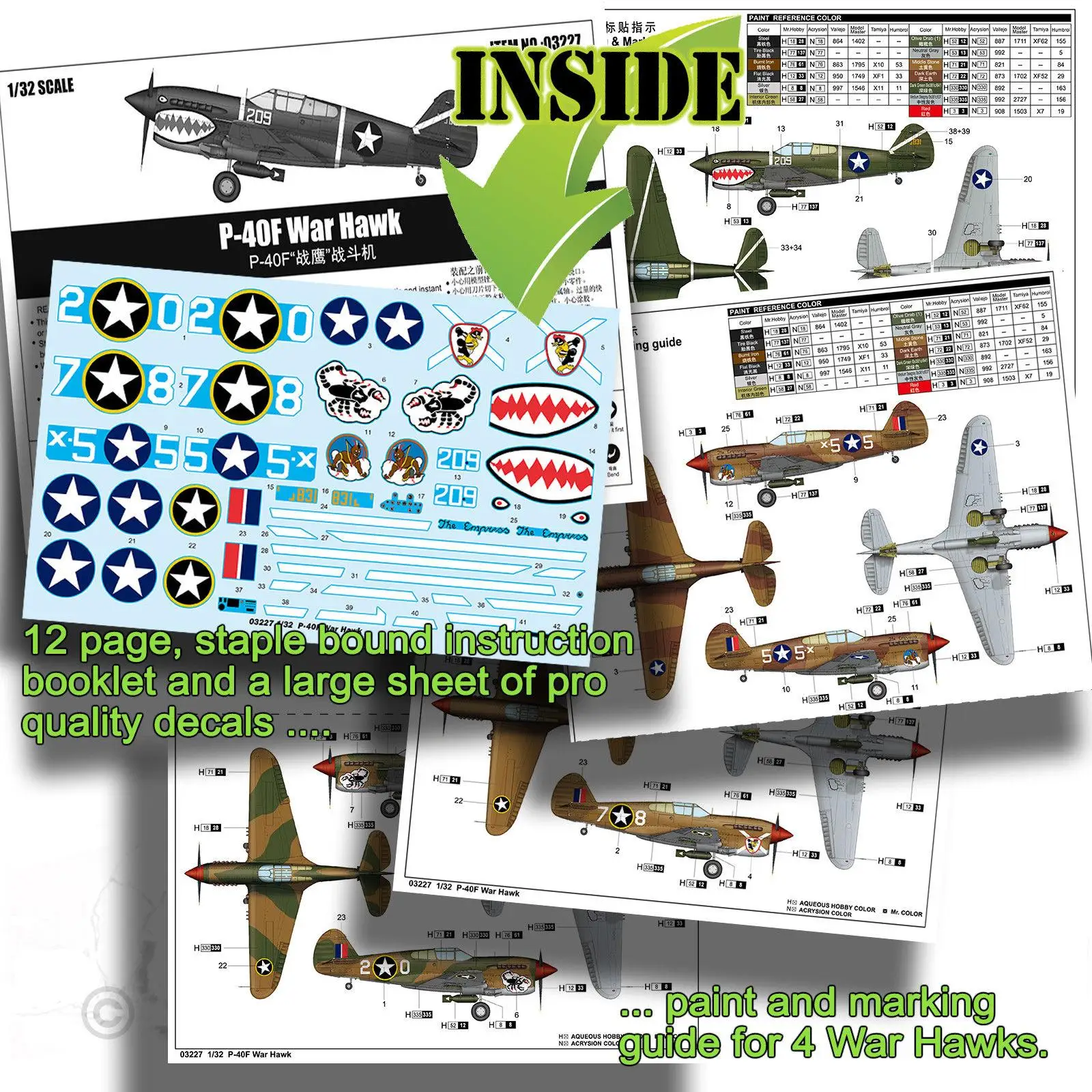 Trumpeter 03227 1/32 P-40F Warhawk пластиковый модельный комплект trumpeter