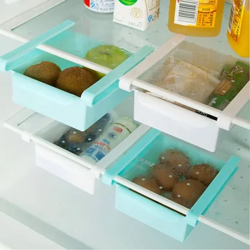 

Slide Kitchen Fridge Freezer Space Saver Organizer Storage Rack Shelf Holder New