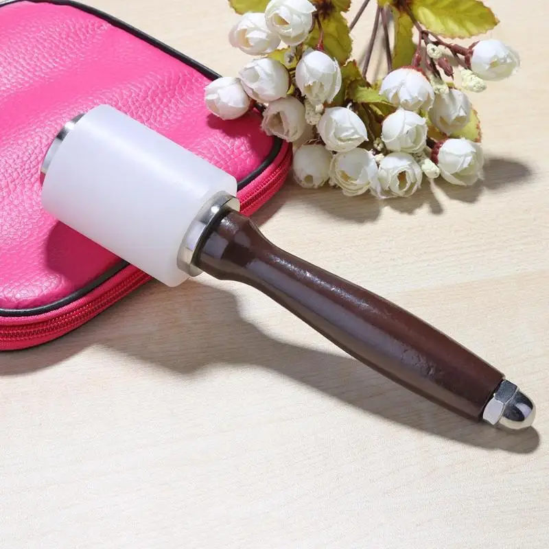 

Wood Handle Leather Carving Cutting Engraving Hammer Craft Stamping Tools Printing Tool DIY Craft Cowhide Punch Cutting Sew E5M1