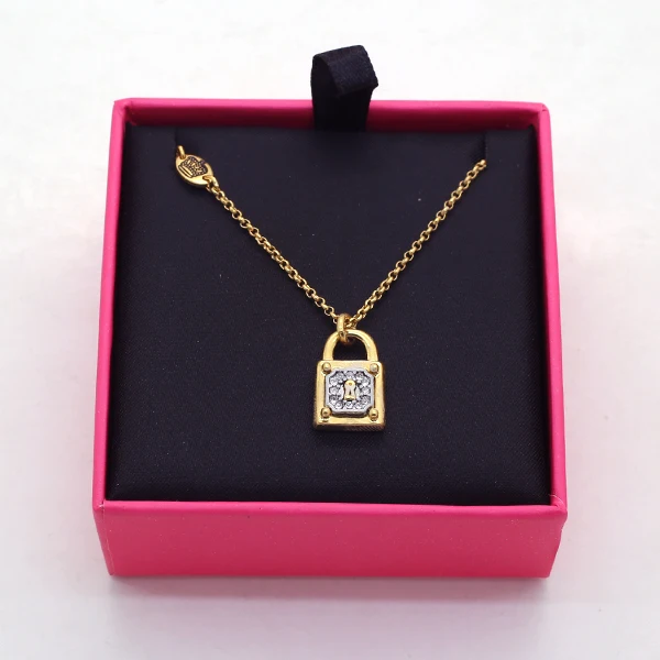 

Boshuolin Juicy Concise All-match Golden Square Small Lock Concentric Lock Clavicle Necklace Woman