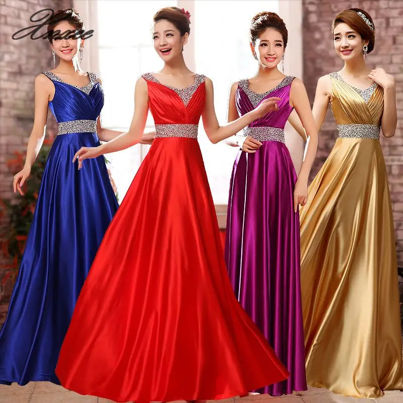 

New Fashion A-Line O-Neck Side Split Sequin Elegant Long Formal Dresses 2019