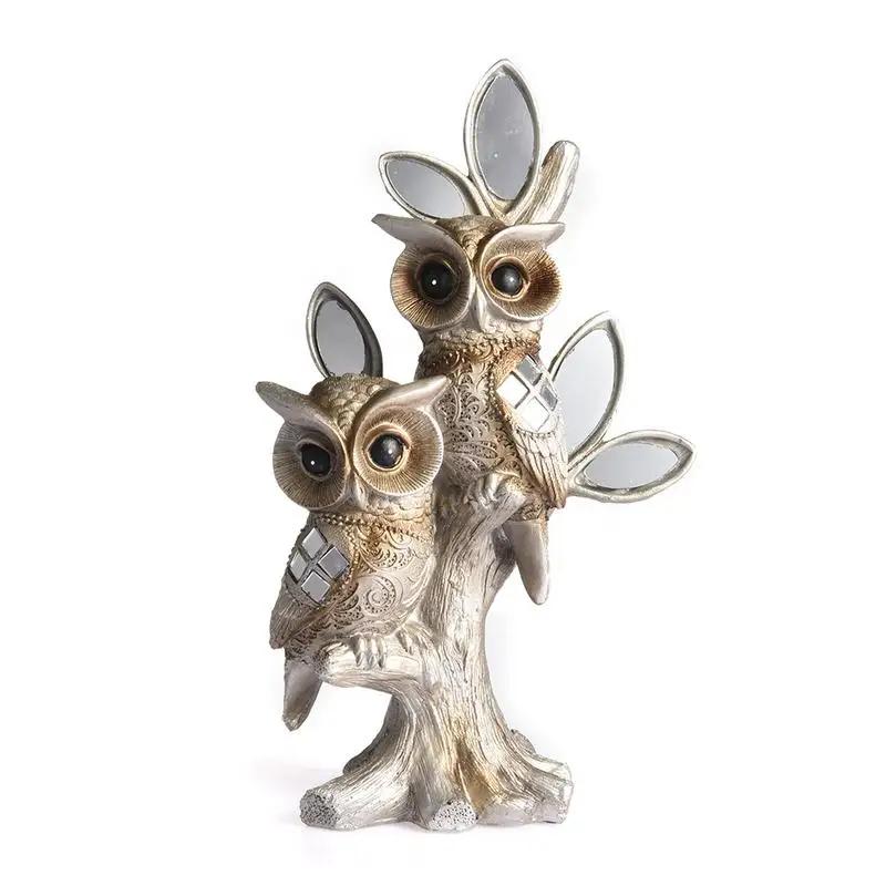 100 original Resin Owl Champagne gold Creative Artificial Owls Crafts