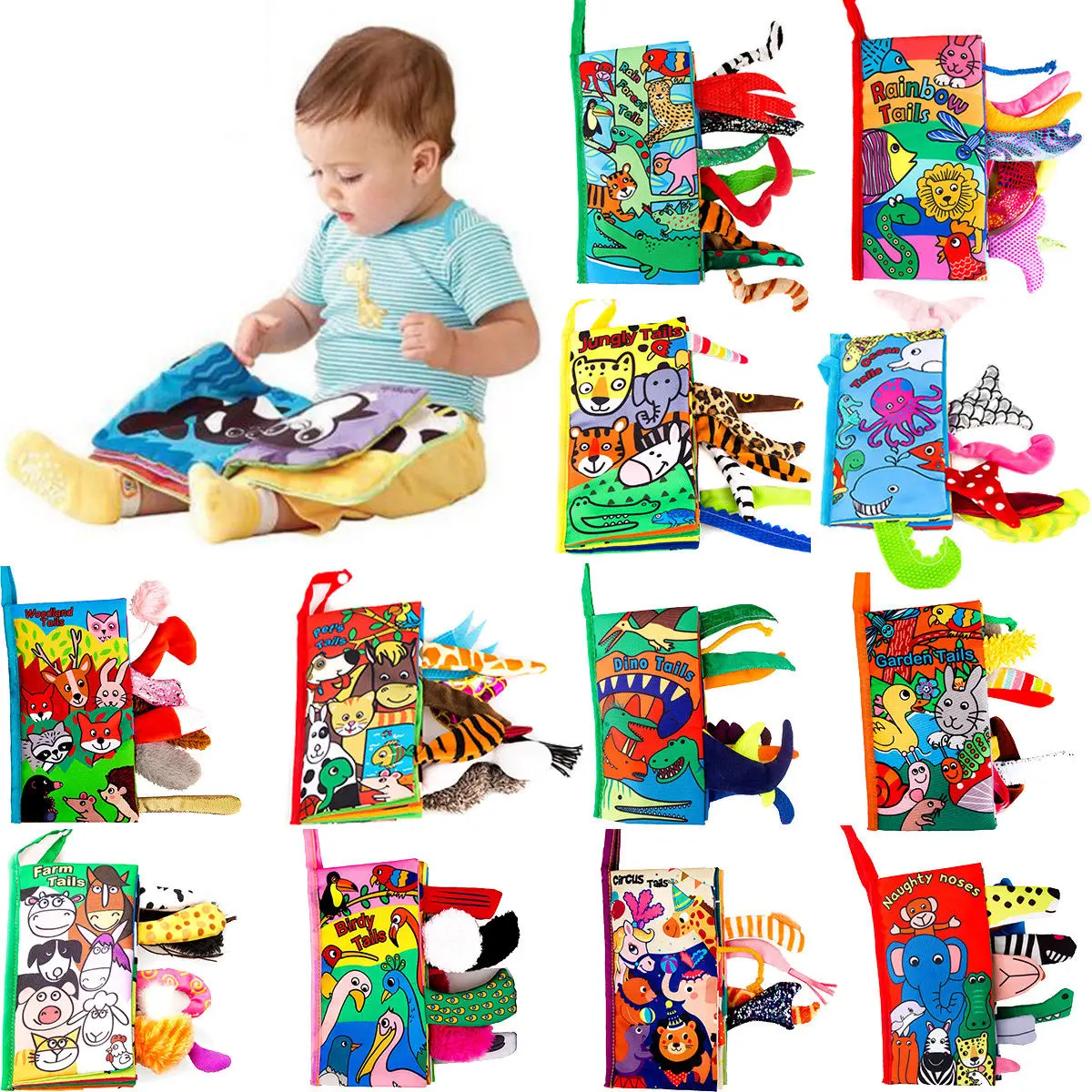 

Pudcoco Baby Book US Kids Baby Intelligence Development Cloth Bed Cognize Book Educational Toy
