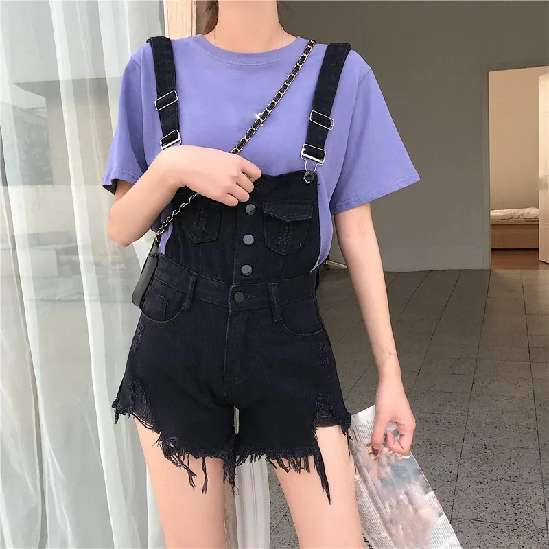 Fashion Denim Overalls for Women Bodycon Jumpsuit Casual Tassel Denim Playsuit Straps Shorts Rompers Fashion Denim Overalls for Women Bodycon Jumpsuit Casual Tassel Denim Playsuit Straps Shorts Rompers