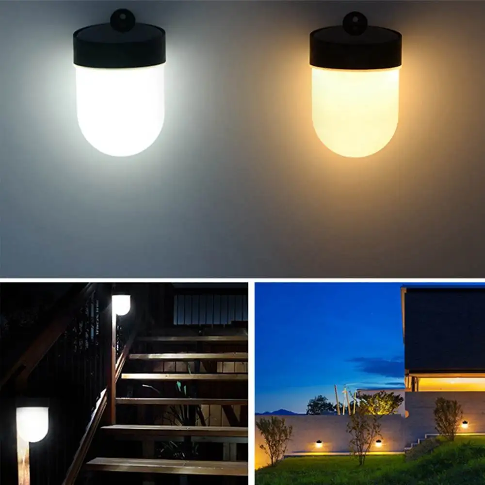 

CLAITE Solar 3 LED Wall Lamp Outdoor Waterproof Fence Garden Path Light Double Color Temperature Garden Landscape Light