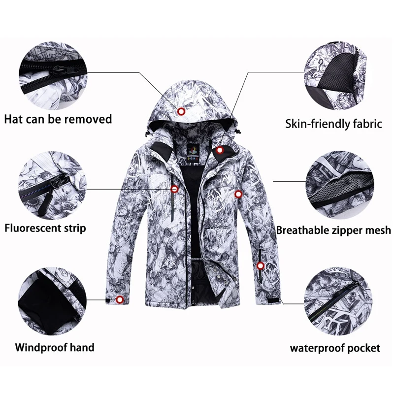 Супер Распродажа-ARCTIC QUEEN-30 новые мужские профессиональные Куртки для сноубординга Лыжная одежда 10K водонепроницаемые ветрозащитные зимние костюмы