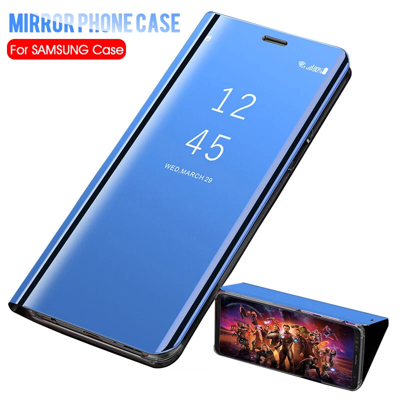 

Plating View Cover Case on For Samsung Galaxy S8 S9 Plus Note 8 9 Mirror Flip Case For Samsung S6 S7 edge A6 A8 Plus 2018 Shell