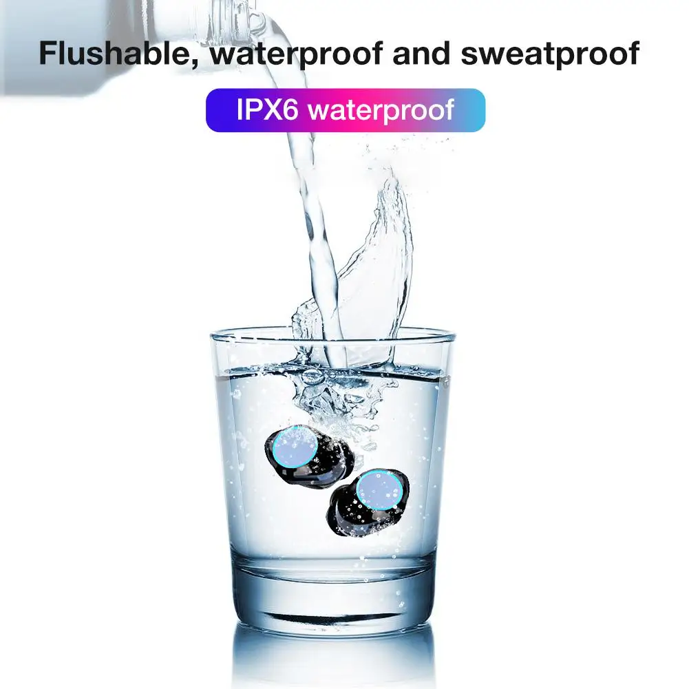 Bluetooth5.0 Earbuds Touch Control Dual In-ear Smart Digital Display IPX6 Waterproof Bluetooth Headset With Charging Case