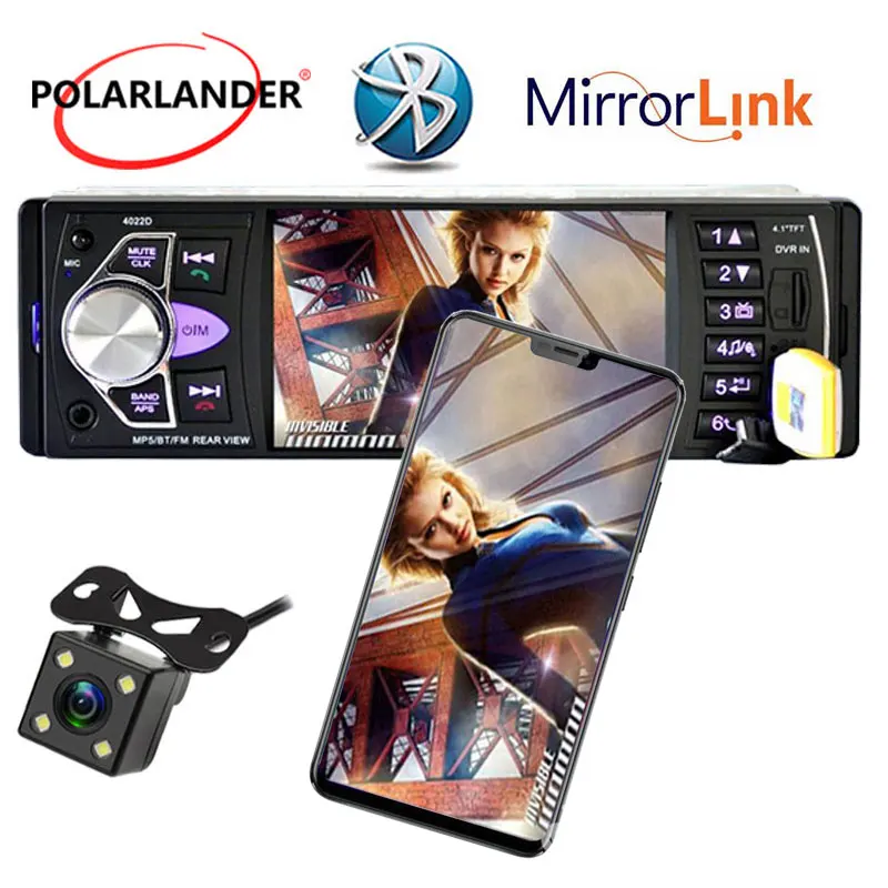 4.1 Inch Car Radio MP5 Player DVR/Camera Input Mirror Link For Android Phone Full HD Screen Bluetooth Automagnitol FM/USB/SD/TF
