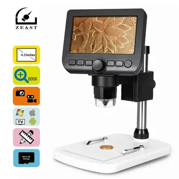 

600X 4.3 Inch Large LCD Screen Digital Microscope Electronic Magnifier With 8 Adjustable High Brightness LED