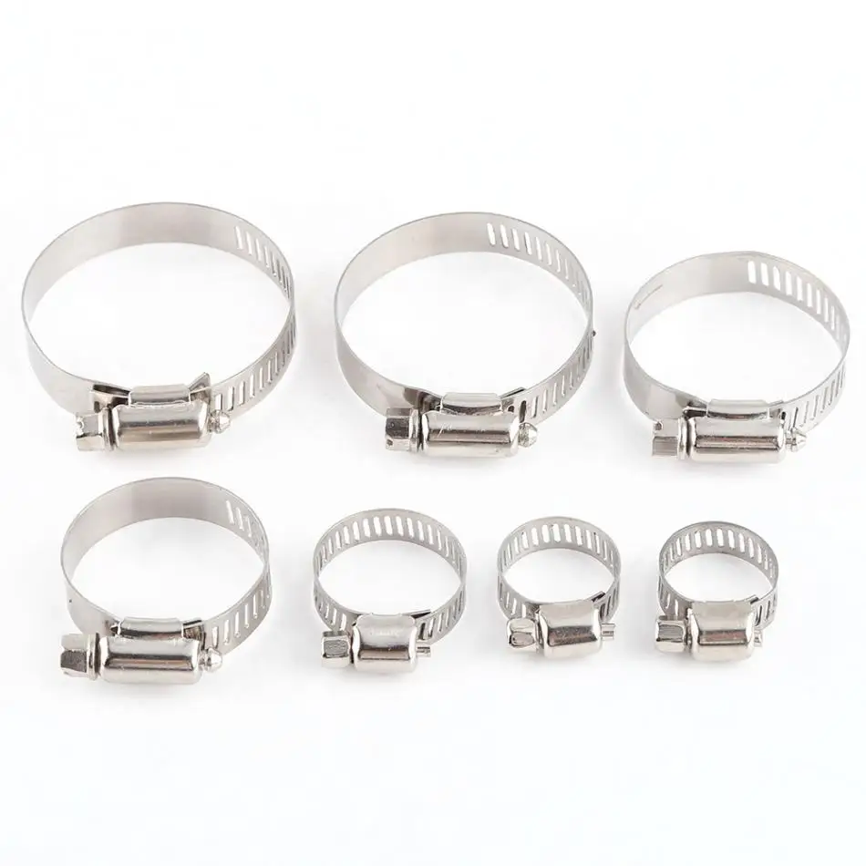 

10Pcs Stainless Steel Hose Clamps Adjustable Fuel Line Pipe Worm Gear Clip Clamp Screw Band Hose Pipe Tube Clamp Hardware