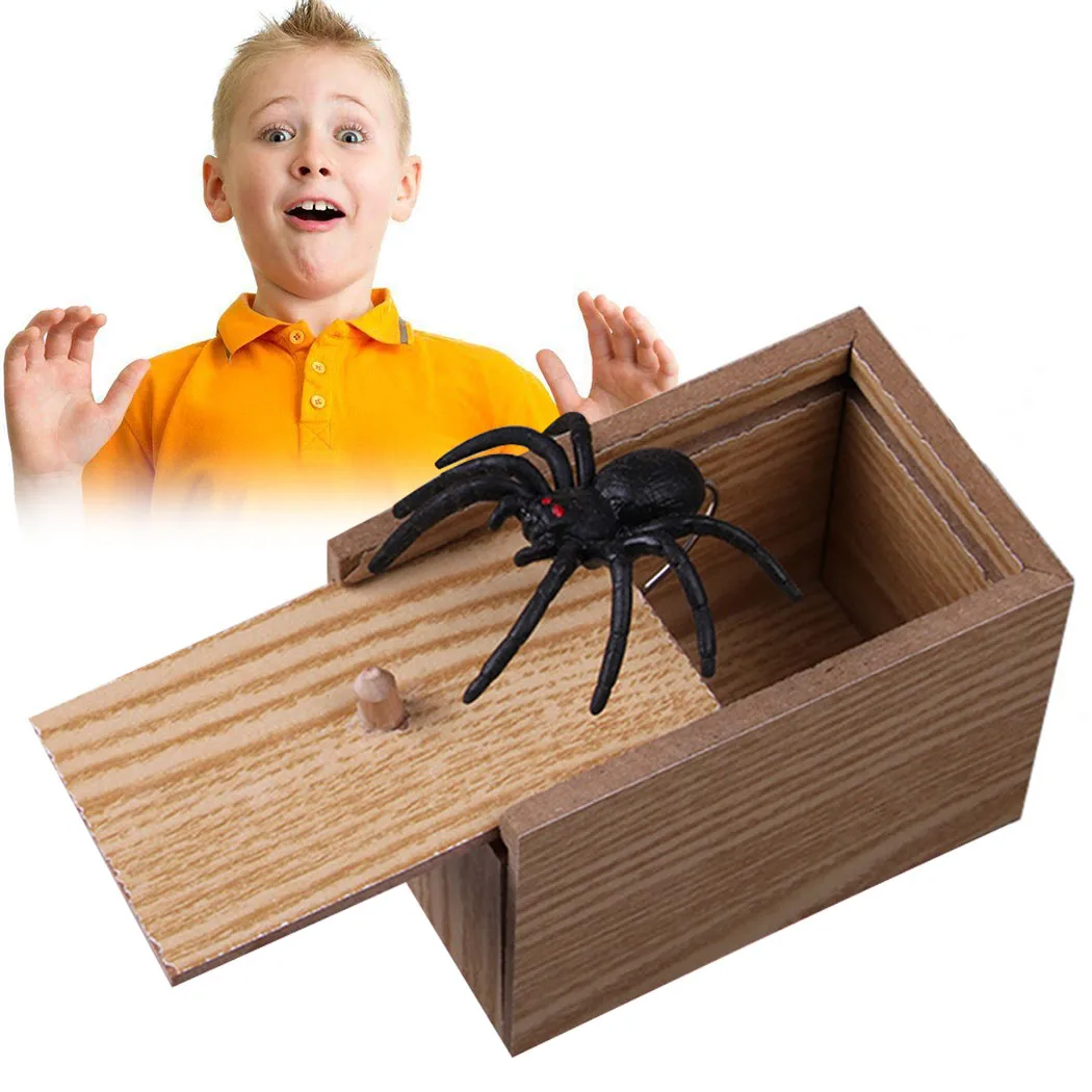 

Scare Box Wooden Multi-purpose Spider Surprise Box Joke Box for Party