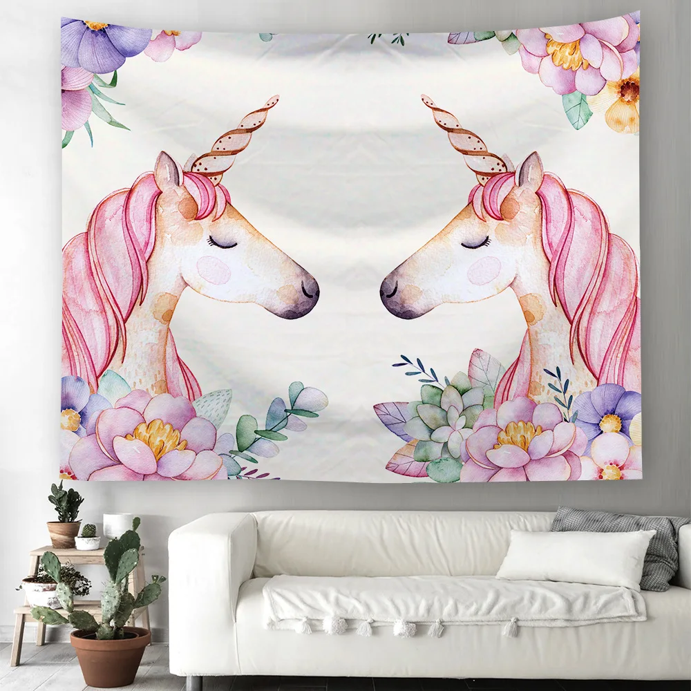 

lovely unicorn Tapestry Wall Hanging Sandy Beach Throw Rug Blanket Camping Tent Travel Yoga Mattress Mandala Tapestry tap278
