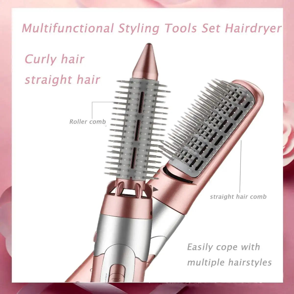 

1200W Hair Dryer Comb Machine 2 in 1 Multifunctional Styling Tools Set Hairdryer