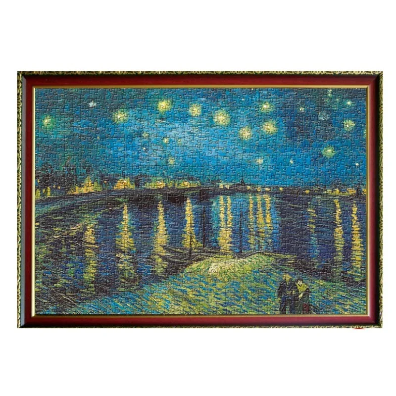 

DIY Educational Decompression Toy Puzzle 2000 Pcs Old Master Oil Painting The Rhone Starry Night Paper Puzzle For Adult