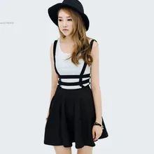 Комбинезон в консервативном стиле для женщин и девочек плиссированная для катания на коньках короткая юбка на подтяжках открытая юбка на молнии сзади летняя Новинка