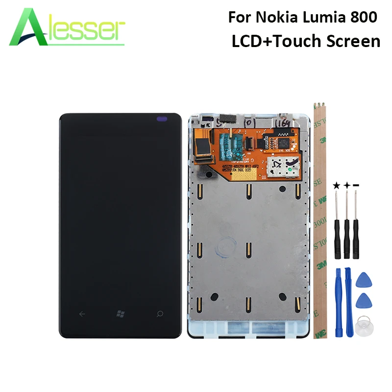 ЖК-дисплей и сенсорный экран Alesser для Nokia Lumia 800 сменный дигитайзер в сборе N800 +