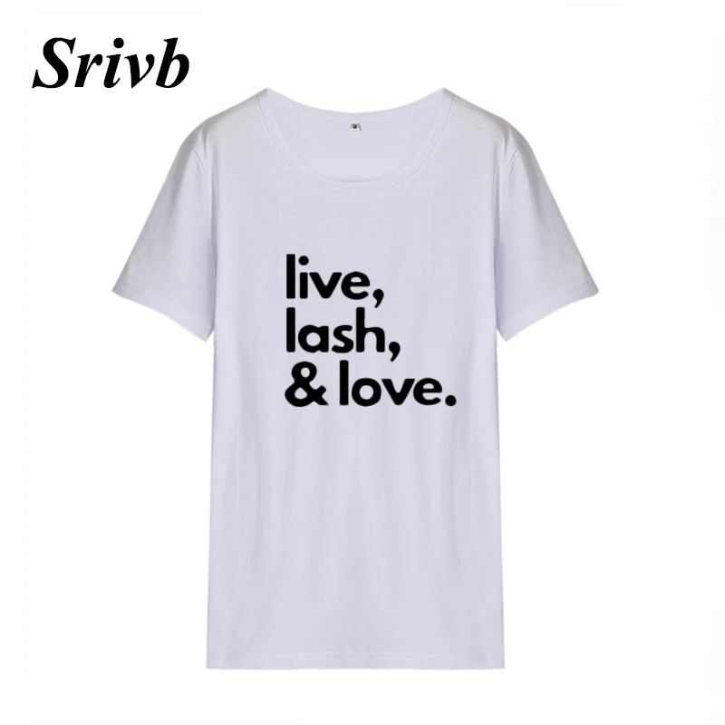 Srivb Live Lash Love Harajuku летняя корейская модная футболка для женщин Femme забавная