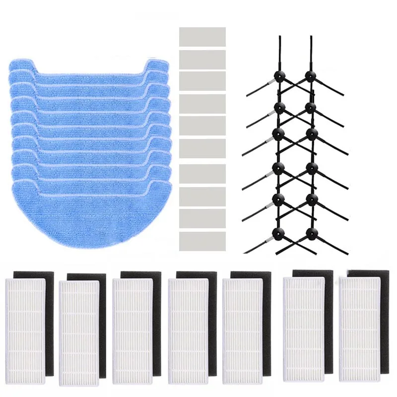 

New Hot 7xFilter+7xSponge+12xSide Brush+10xMop Cloth+10xmagic paste Accessories for ILIFE A4 Robot Vacuum Cleaner Parts chuwi