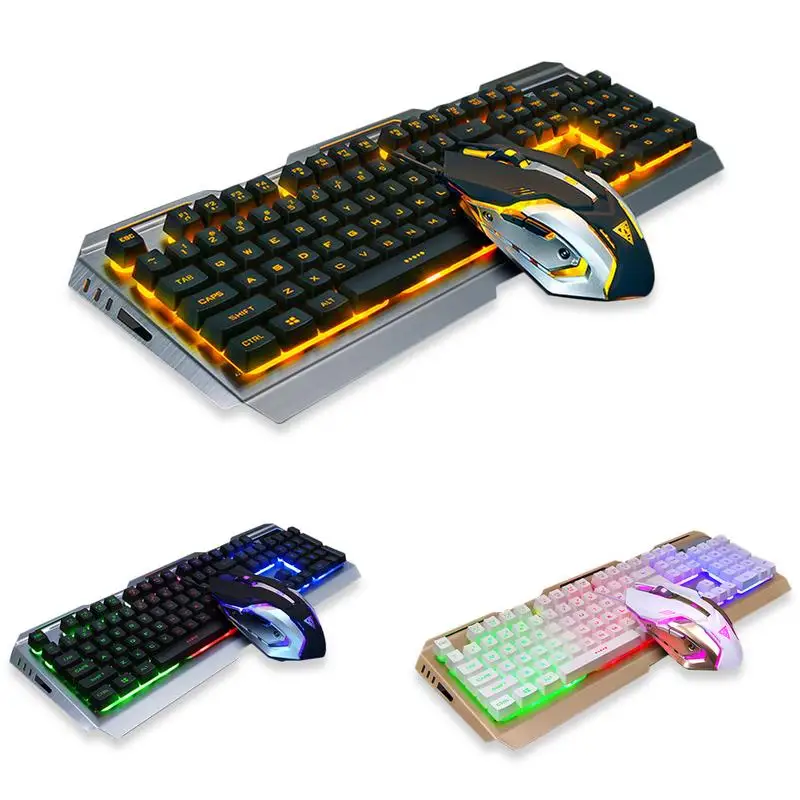 

Robot Feel Keyboard And Mouse Set Game Notebook Desktop Computer Wired Mouse For PC Computer Laptop