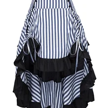 Винтажная полосатая сборная юбка в стиле стимпанк готический панк необычная эластичная юбка