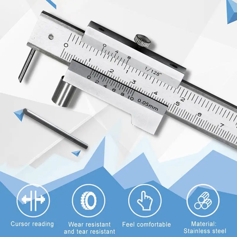 

0-200MM Marking Vernier Caliper with Carbide Scriber Parallel Marking Gauging Ruler Marking Measuring Parallel Crossed Caliper