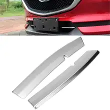 2 PCS In Acciaio Inox Griglia Contorno Trim Per Mazda CX-5 2ND Gen 2017 2018 Più Basso Gloss Anteriore Griglia di Copertura Trim aggiornamento Esterno