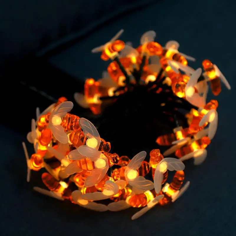 

5M 50LED Bee Style String Lights guirlande Solar Garden Waterproof Fair Lights String Lighting for Courtyard Chrismas Decoration