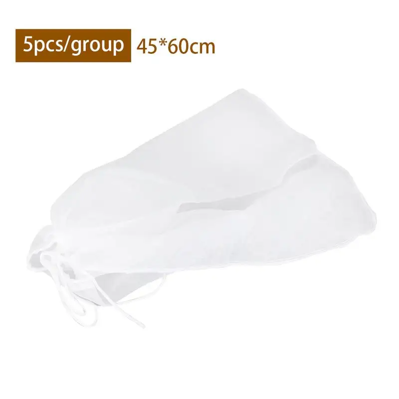 

5pcs/set Food Grade Coffee Beer Wine Home Brewing Filter Bag Suitable For Batch Homemade Filter Bag Bucket
