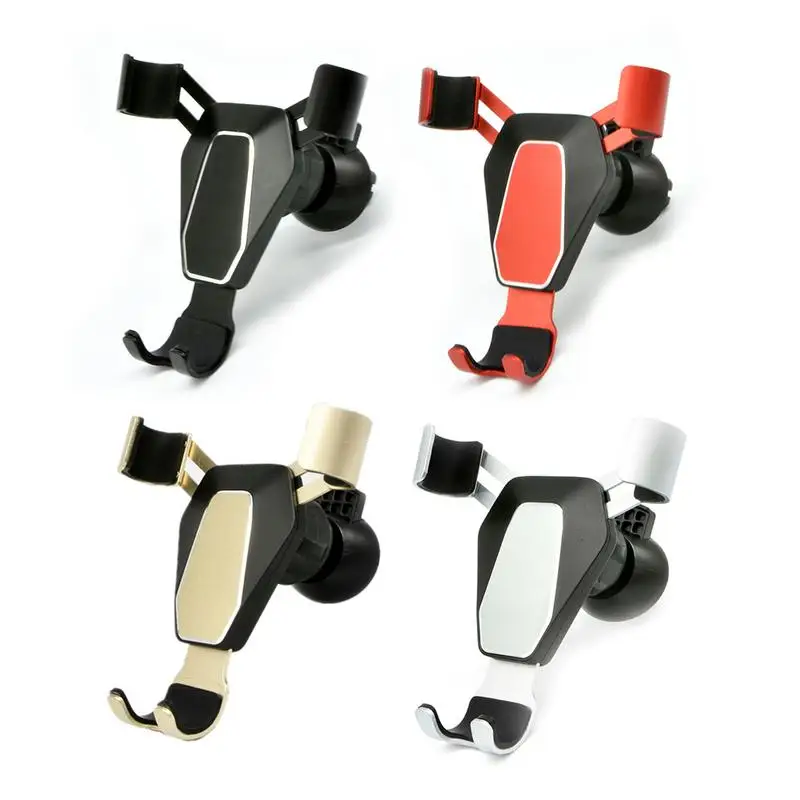 

QS1 Car Phone Holder Non-slip Air Outlet Clip Fixed Phone Gravity Sensor Navigation Frame Buckle Type Induction Stand 4 Colors