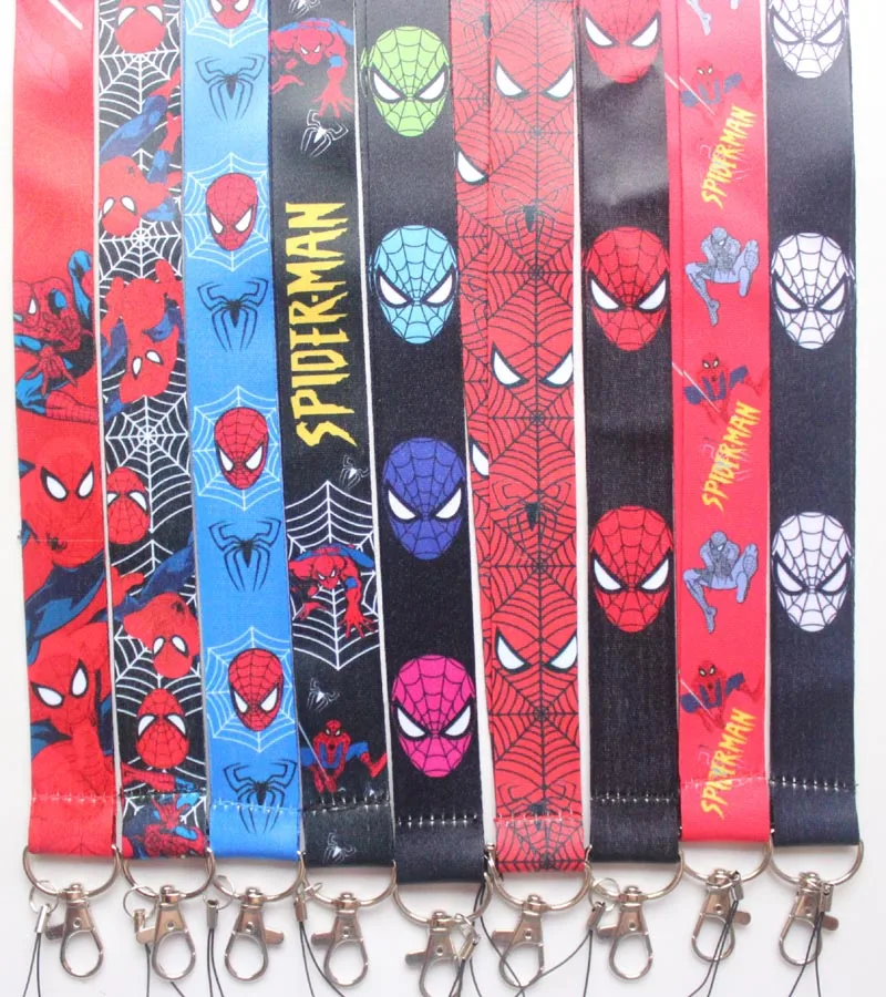 

high quality one New Arrival Spiderman Keychains Lanyard Mobile Phone Keys ID Holder Lanyard Neck Straps #124