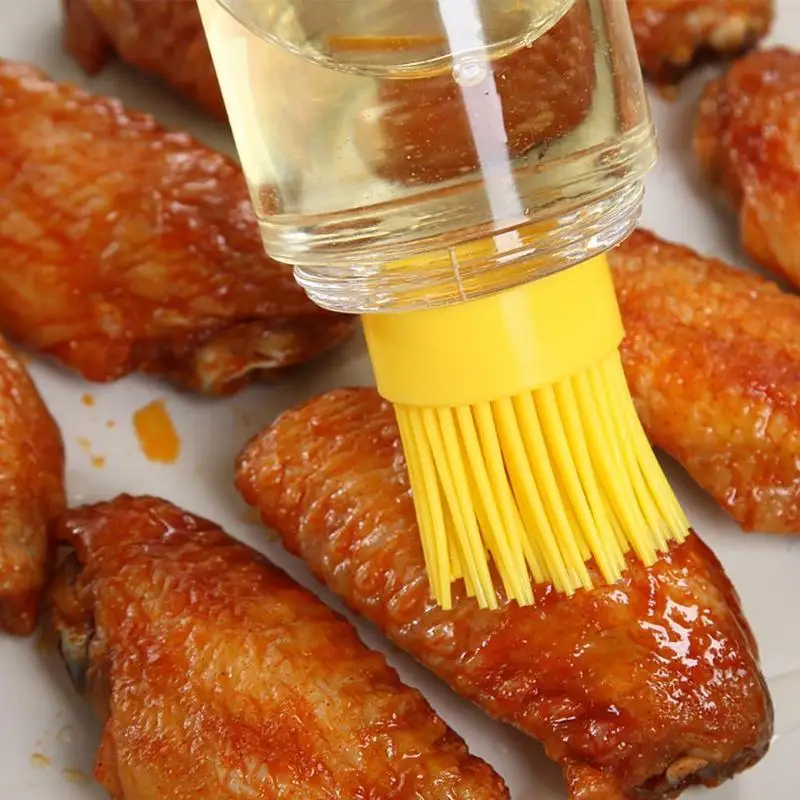 

Silicone Oil Bottle With Brush Heat Resistant Honey Storage Container BBQ Barbecue Utensil Kitchen Baking Basting Pastry Tools