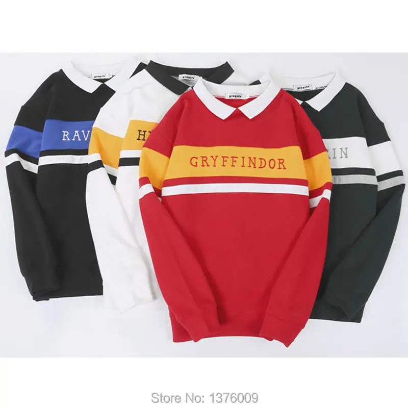Kopen Harry Poter Hogwarts Hoodies Student Kraag Gryffindor Vrouwen Unisex Junior Sweatshirt Tops Shirts Koreaanse Harajuku Stijl