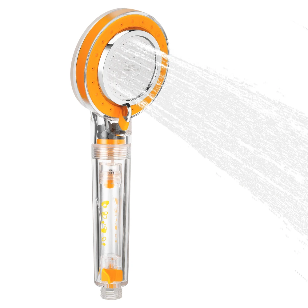 

Healthy Negative Ion SPA Filtered Shower Head Adjustable 3 Mode High Pressure Hand Shower mineral beads SPA Shower Bath Head