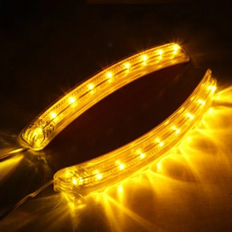 

2 Pcs 9 LED Universal Car LED Rear View Mirror Blinker Light Waterproof Durable Ultra-Thin Turn Signal Bumper Strip DC12V