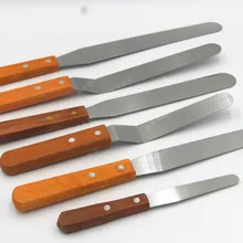 Нож для торта из нержавеющей стали с деревянной ручкой, сглаживающий крем, Прямые ножи kissplat, 6 дюймов, 8 дюймов, нож для масла