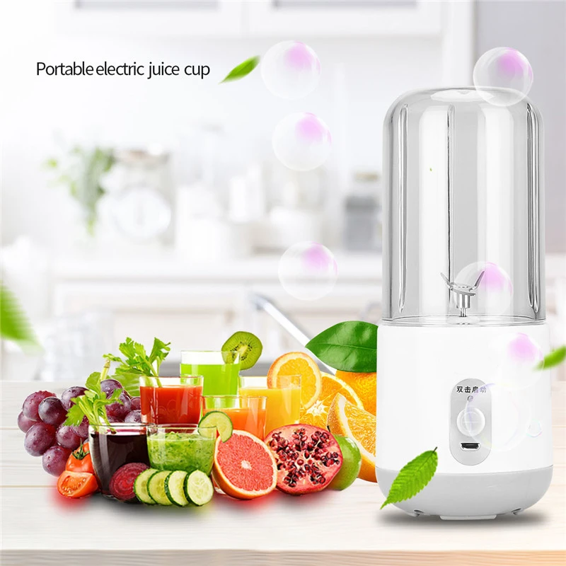 

260Ml Portable Blender Multi-Function Juice Usb Charging 6 Leaf Blade Fruit Extractor Blender Juice Maker 2000Mah Lithium Batt