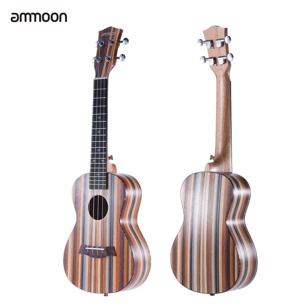 

ammoon 24" Acoustic Ukulele Soprano Ukelele 18 Frets 4 Strings Uke Okoume Neck Rosewood Fingerboard String Instrument Musical