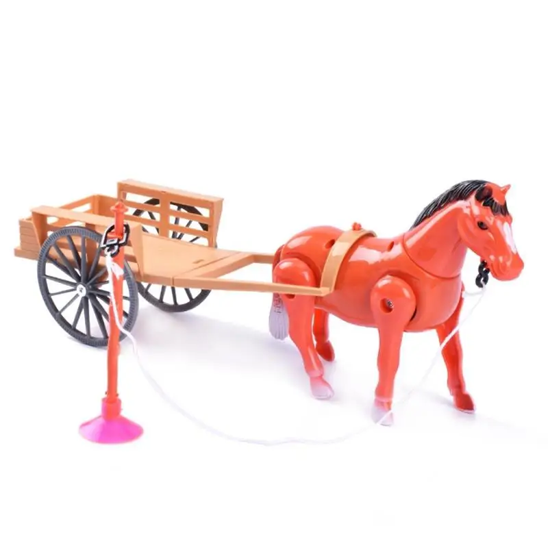 Funny Electronic Toys Novelty Toys Electric Small Horse-drawn Cart Children Toy Stimulation Animal Model Toys Gifts for Children