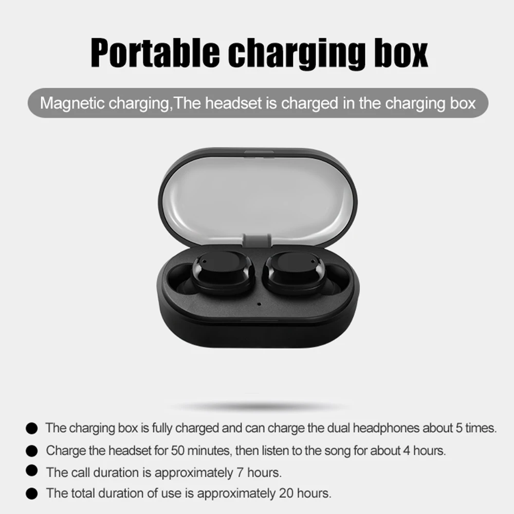 VAORLO Mini Bluetooth 5 0 наушники TWS True Беспроводные с зарядной коробкой стерео спортивные
