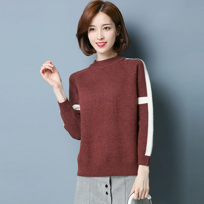 Sweater Female 2019 Autumn And Winter New Style Women Korean-Style Fashion Loose Pullover Mock-Neck Knitted Bottoming Sweater Sweater Female 2019 Autumn And Winter New Style Women Korean-Style Fashion Loose Pullover Mock-Neck Knitted Bottoming Sweater