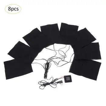 

1 Set Carbon Fiber USB Heating Vest Pad Heated Jacket Clothes Pad Heater Winter Warm Thermal Vest Pads