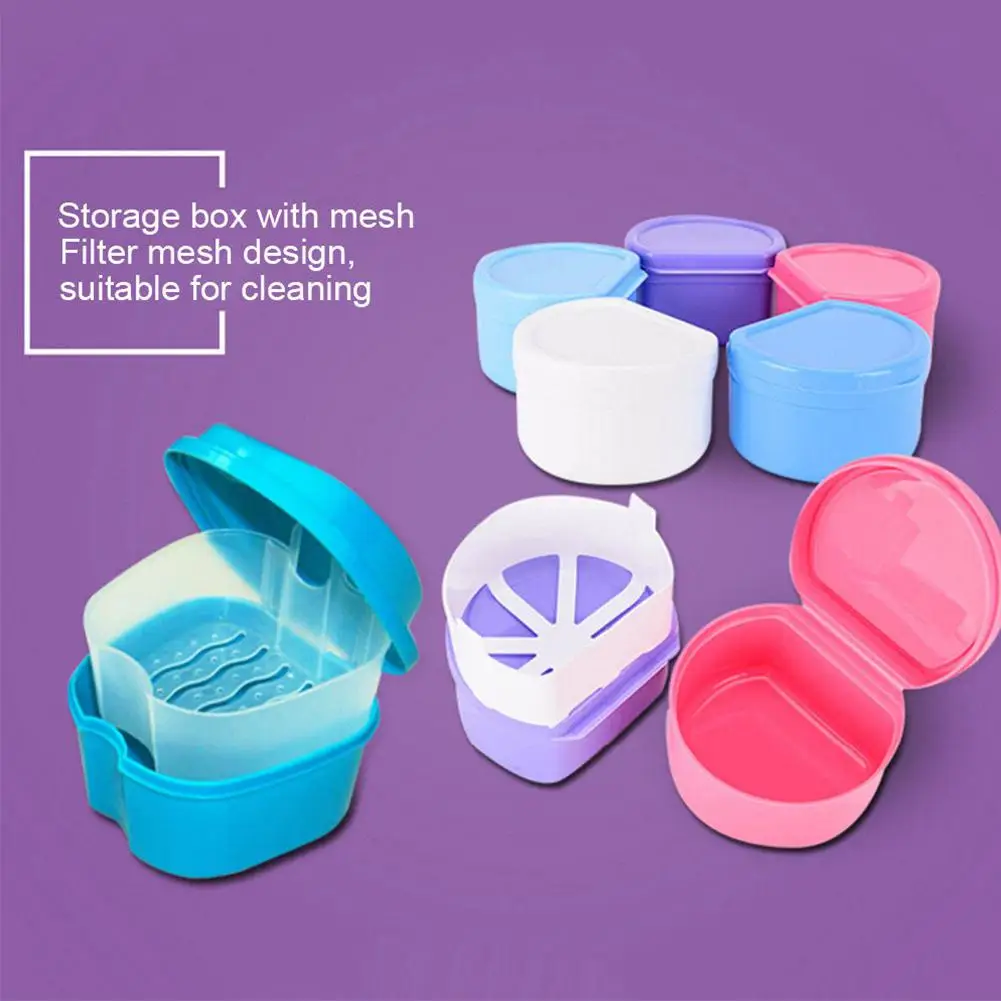 

XY Fancy Dental Denture False Teeth Storage Box with Hanging Net Container