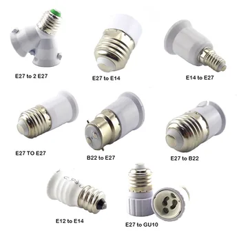 E27 to E14 to e12 GU10 B22 power plug Conversion LED lamp Bulbs Base Socket Converter Fireproof Holder Adapter Lamp Bulb Quality e14 to e27 flexible extend extension adapter socket 18 28 38 48 58cm led light bulb lamp base holder converter