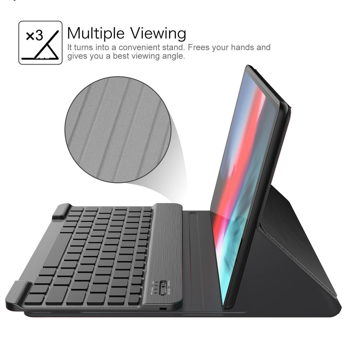 

For iPad Pro 11 Inch 2018 Detachable Keyboard Tablet Case PU Leather 7 Colors Backlight USA Wireless Keyboard Tablets Cover