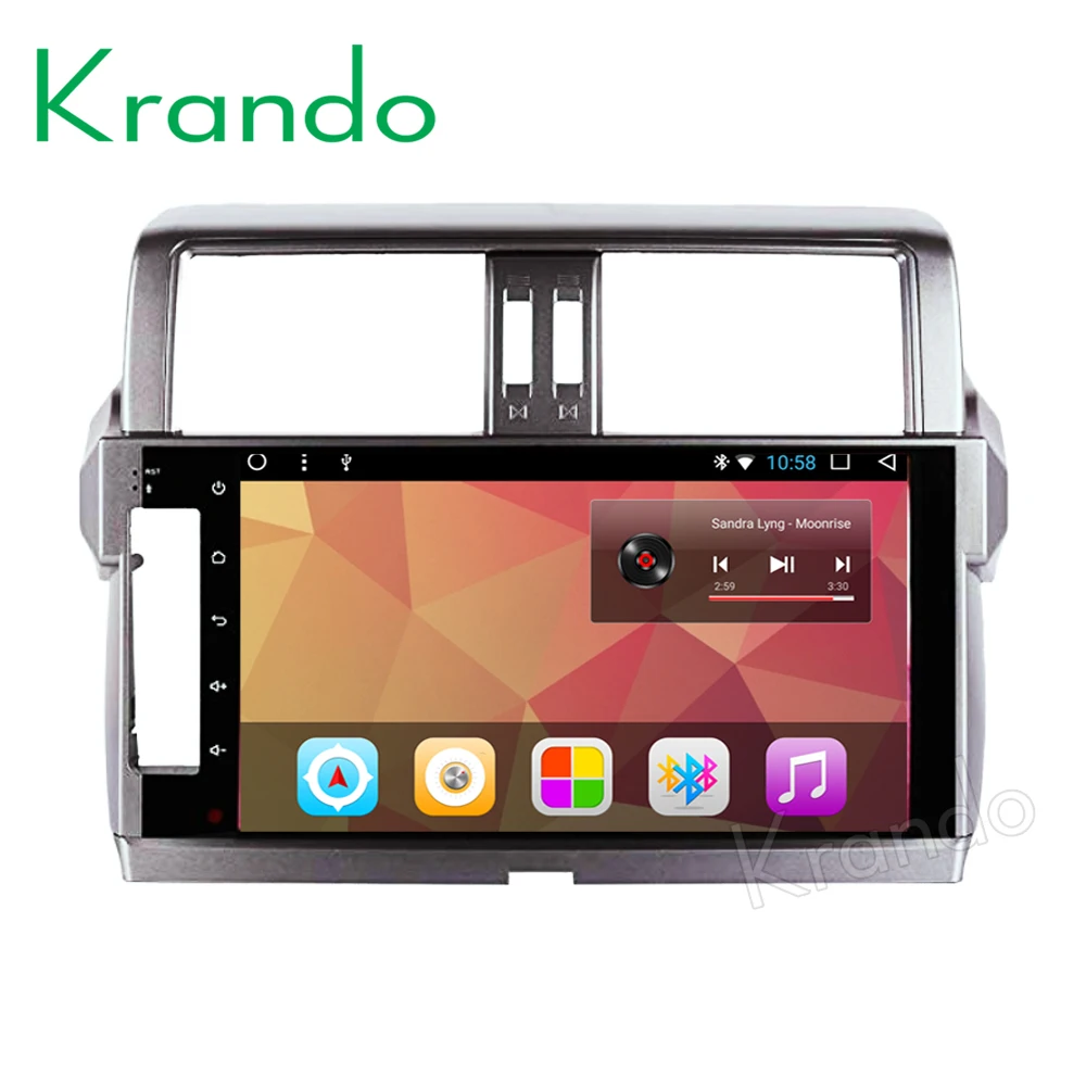 

Krando Android 8.1 10.1" IPS Full touch Big Screen car Navigation player for Toyota Prado 150 2014-2017 audio player gps wifi