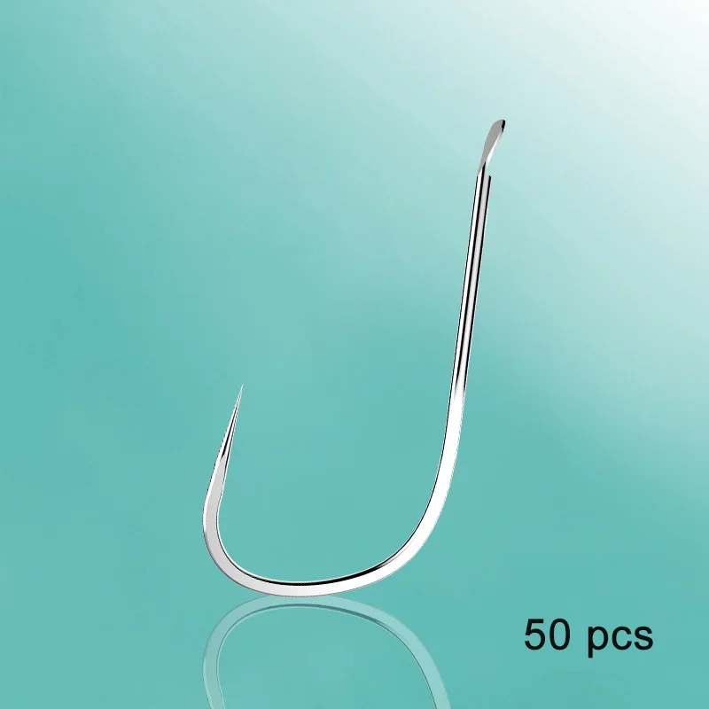 

50 Pcs/lot Fishing Non-barb Hooks High Carbon Steel Barbed Carp Hooks Japan Hamecons De Peche Freshwater Saltwater Tackles